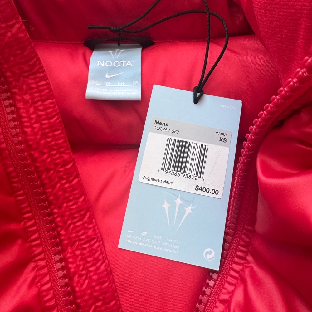 Nike x NOCTA Sunset Red Puffer Jacket Drake Rare!! Size XS - Picture 10 of 11